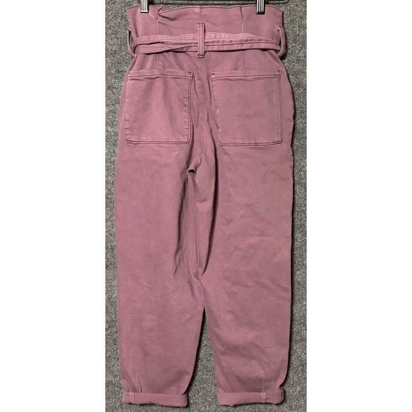 Universal Thread Paperbag Waist Belted Cropped Pants Mauve Women's Size‎ 00 - Picture 3 of 6